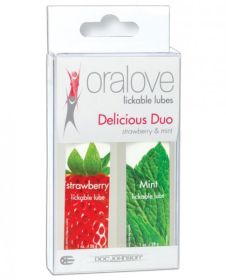 Oralove Delicious Duo Flavored Lube - Strawberry &amp; Mint
